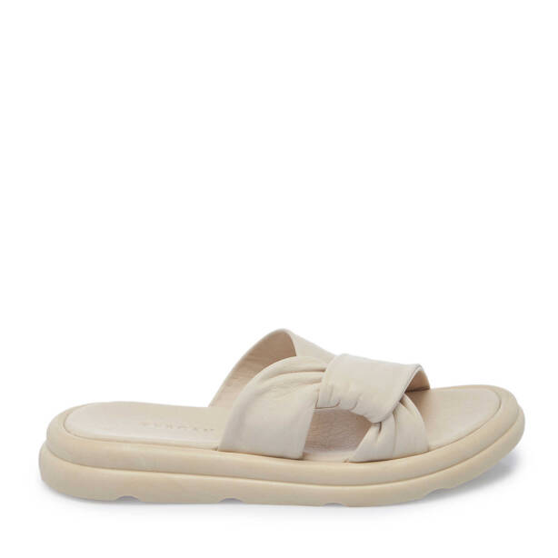 Bej Hakiki Deri Kadın Terlik - K25Y1TR67893-S5Y - 1