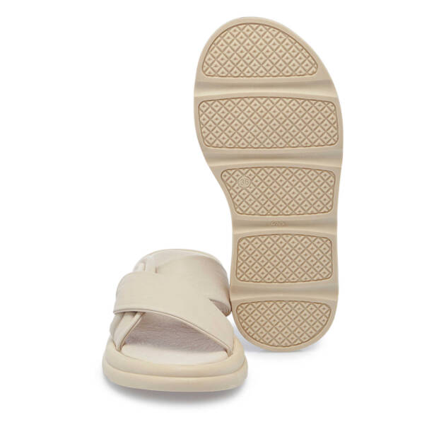 Bej Hakiki Deri Kadın Terlik - K25Y1TR67893-S5Y - 4