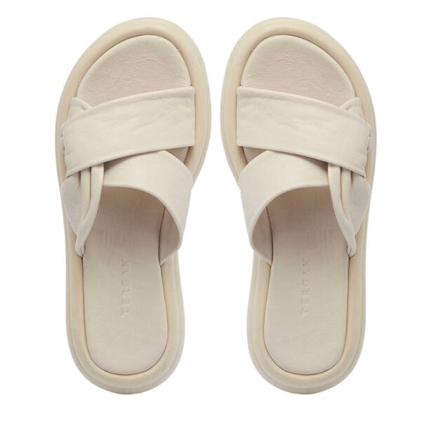 Bej Hakiki Deri Kadın Terlik - K25Y1TR67893-S5Y - 5