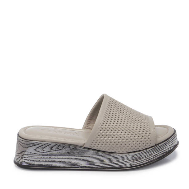 Bej Hakiki Deri Kadın Terlik - K25Y1TR67925-U6Q - 1