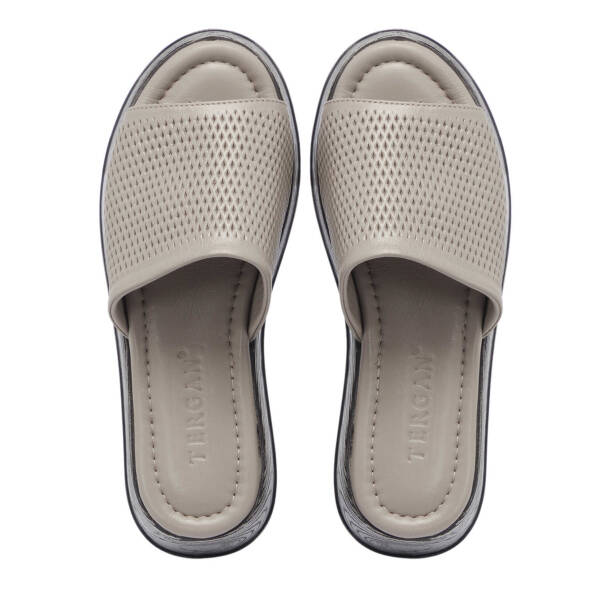 Bej Hakiki Deri Kadın Terlik - K25Y1TR67925-U6Q - 5