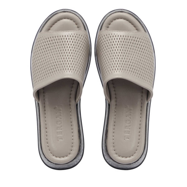 Bej Hakiki Deri Kadın Terlik - K25Y1TR67925-U6Q - 5