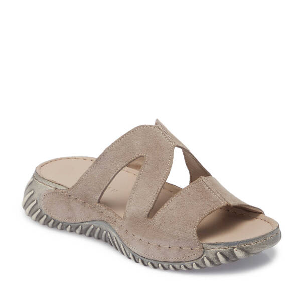 Bej Hakiki Deri Kadın Terlik - K25Y1TR67930-Q5Q - 2