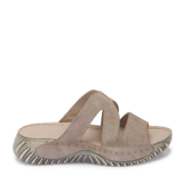 Bej Hakiki Deri Kadın Terlik - K25Y1TR67930-Q5Q - 1