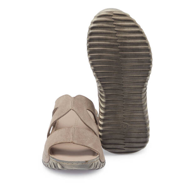 Bej Hakiki Deri Kadın Terlik - K25Y1TR67930-Q5Q - 4