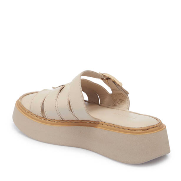 Bej Hakiki Deri Kadın Terlik - K25Y1TR67984-A59 - 2