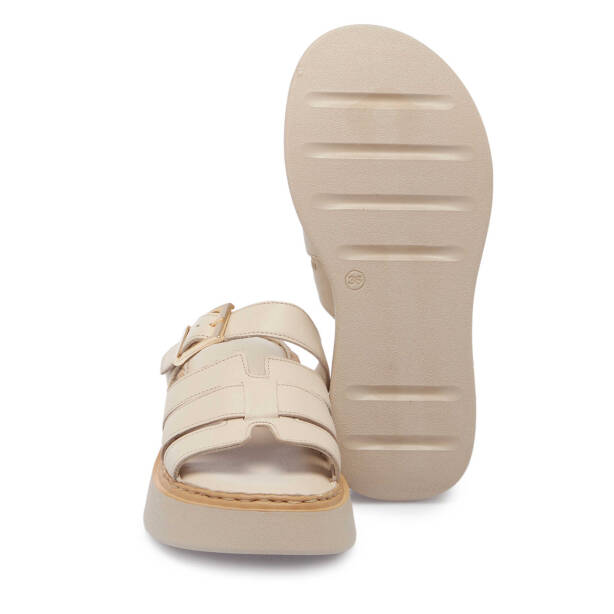 Bej Hakiki Deri Kadın Terlik - K25Y1TR67984-A59 - 4