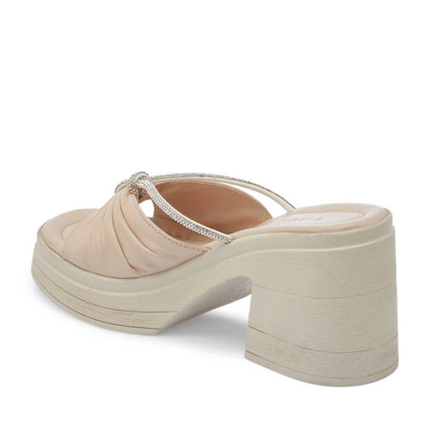 Bej Hakiki Deri Kadın Terlik - K25Y1TR68059-A25 - 3