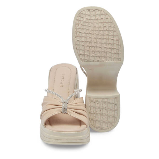 Bej Hakiki Deri Kadın Terlik - K25Y1TR68059-A25 - 4