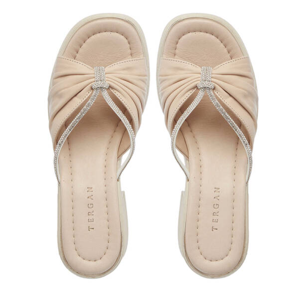 Bej Hakiki Deri Kadın Terlik - K25Y1TR68059-A25 - 5