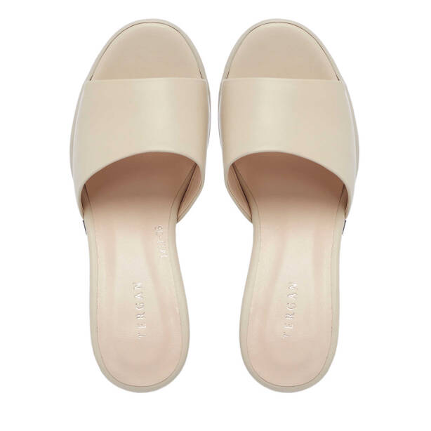 Bej Hakiki Deri Kadın Terlik - K25Y1TR68085-A25 - 5