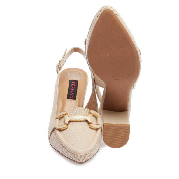 Bej Deri Kadın Topuklu Ayakkabı - K24I1AY67293-Q5V - 4