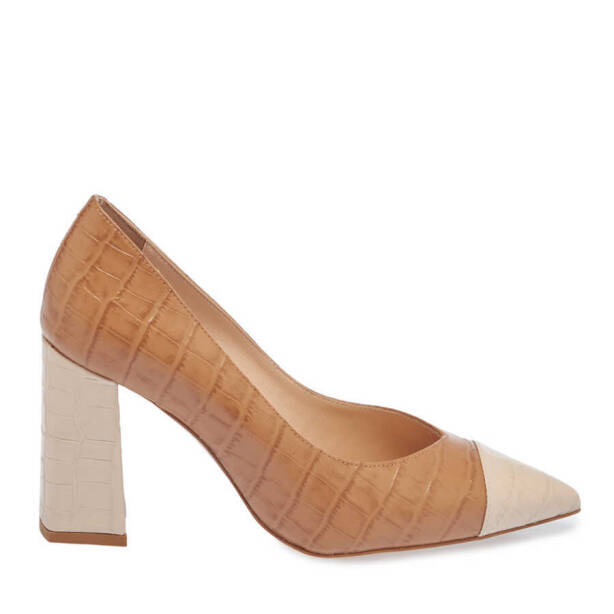 Bej Hakiki Deri Kadın Topuklu Ayakkabı - K24I1AY67375-T6P - 1