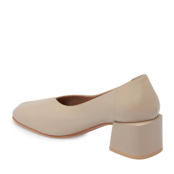 Bej Hakiki Deri Kadın Topuklu Ayakkabı - K24I1AY67486-A25 - 3