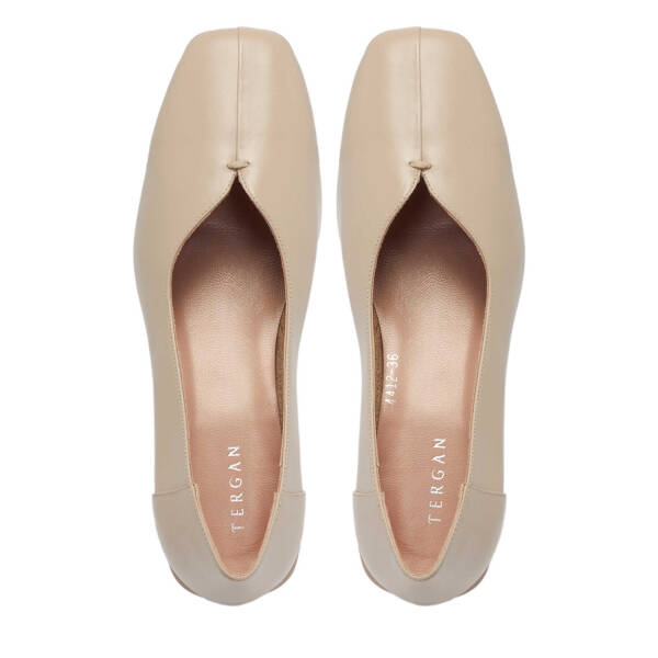 Bej Hakiki Deri Kadın Topuklu Ayakkabı - K24I1AY67486-A25 - 5