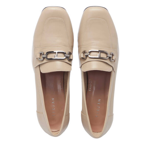 Bej Hakiki Deri Kadın Topuklu Ayakkabı - K24I1AY67487-A25 - 5