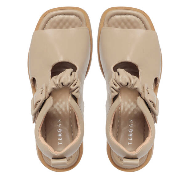 Bej Deri Kadın Topuklu Ayakkabı - K24Y1AY67164-S5Y - 5