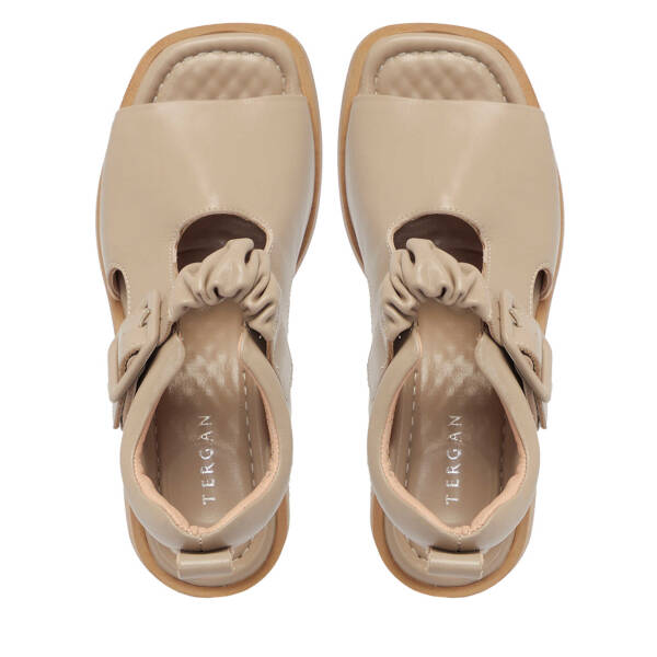 Bej Deri Kadın Topuklu Ayakkabı - K24Y1AY67164-S5Y - 5