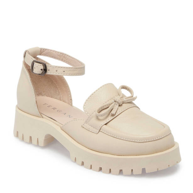 Bej Hakiki Deri Kadın Topuklu Ayakkabı - K25I1AY67824-A25 - 2