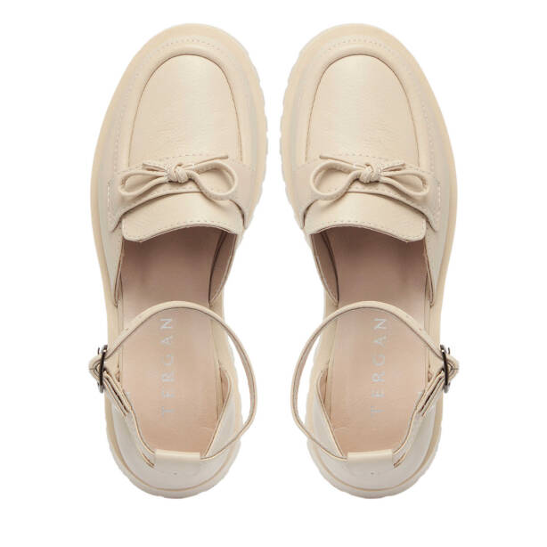 Bej Hakiki Deri Kadın Topuklu Ayakkabı - K25I1AY67824-A25 - 5