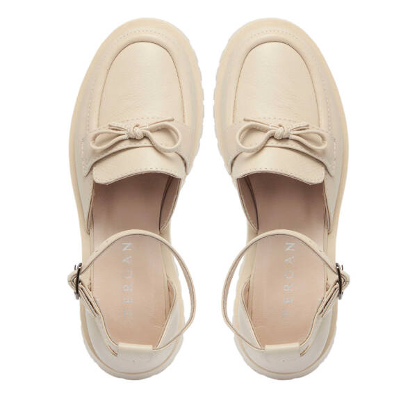 Bej Hakiki Deri Kadın Topuklu Ayakkabı - K25I1AY67824-A25 - 5