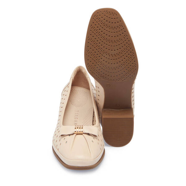 Bej Hakiki Deri Kadın Topuklu Ayakkabı - K25I1AY67832-A25 - 4