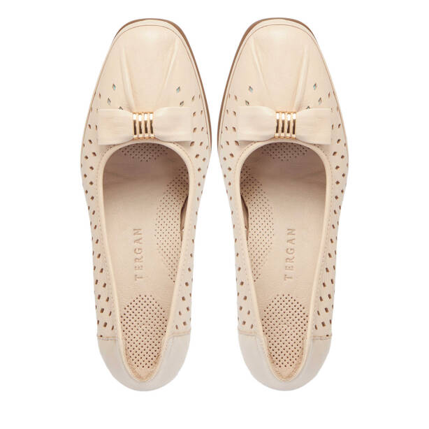 Bej Hakiki Deri Kadın Topuklu Ayakkabı - K25I1AY67832-A25 - 5