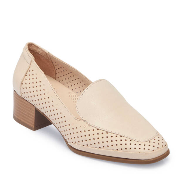 Bej Hakiki Deri Kadın Topuklu Ayakkabı - K25I1AY67833-A25 - 2