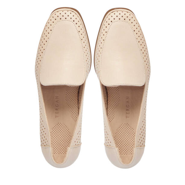 Bej Hakiki Deri Kadın Topuklu Ayakkabı - K25I1AY67833-A25 - 5