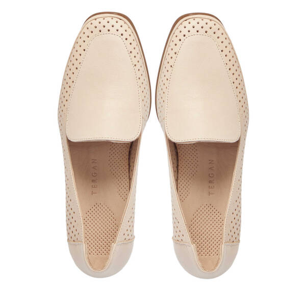 Bej Hakiki Deri Kadın Topuklu Ayakkabı - K25I1AY67833-A25 - 5