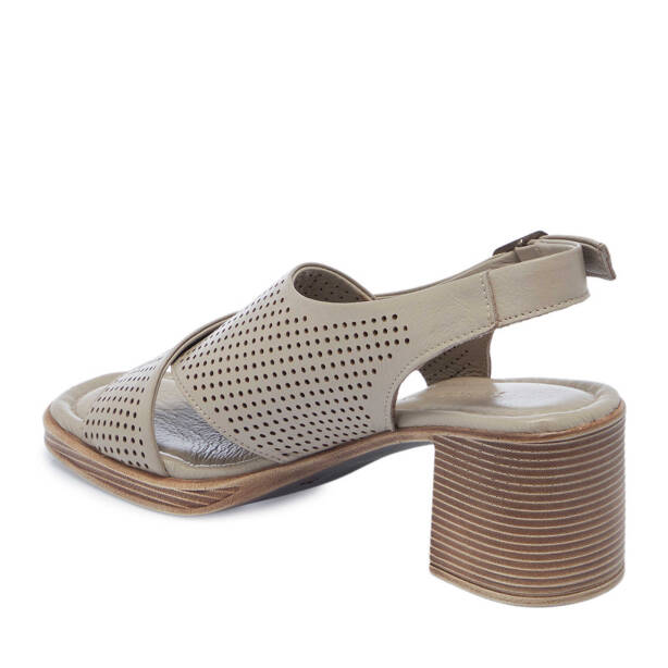 Bej Hakiki Deri Kadın Topuklu Ayakkabı - K25Y1AY67879-U6Q - 3