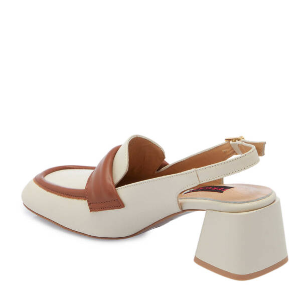 Bej Deri Kadın Topuklu Ayakkabı - K25Y1AY67909-A25 - Tergan