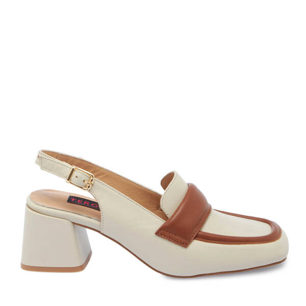 Bej Deri Kadın Topuklu Ayakkabı - K25Y1AY67909-A25 - 3