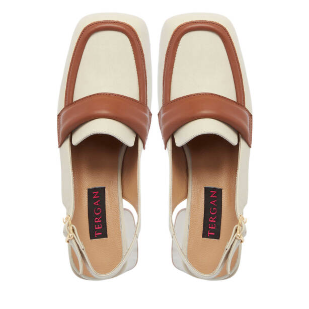 Bej Deri Kadın Topuklu Ayakkabı - K25Y1AY67909-A25 - Tergan