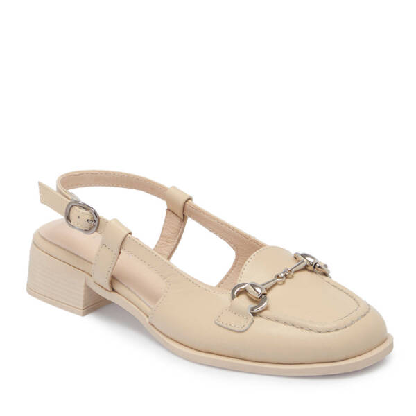 Bej Hakiki Deri Kadın Topuklu Ayakkabı - K25Y1AY67947-A25 - 2