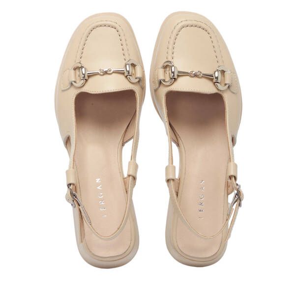 Bej Hakiki Deri Kadın Topuklu Ayakkabı - K25Y1AY67947-A25 - 5