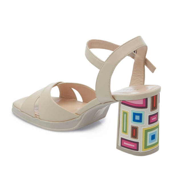 Bej Hakiki Deri Kadın Topuklu Ayakkabı - K25Y1AY68082-A25 - 3