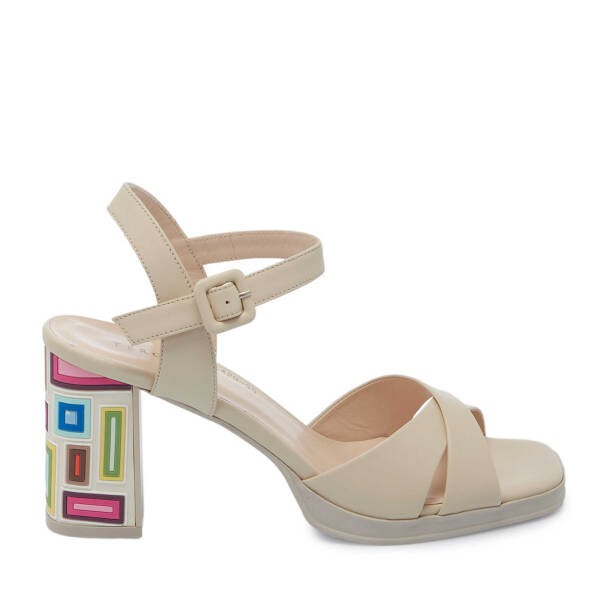 Bej Hakiki Deri Kadın Topuklu Ayakkabı - K25Y1AY68082-A25 - 1