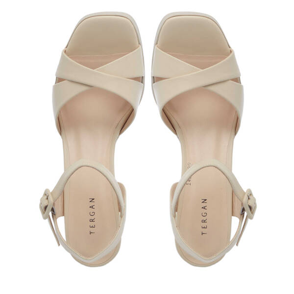 Bej Hakiki Deri Kadın Topuklu Ayakkabı - K25Y1AY68082-A25 - 5