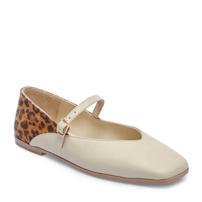 Bej Deri Leopar Kadın Babet - K25I1BB67848-A25 - 1