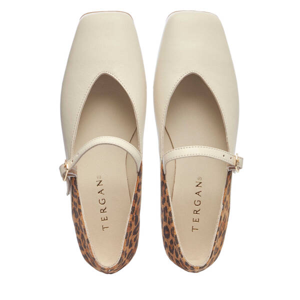 Bej Hakiki Deri Leopar Kadın Babet - K25I1BB67848-A25 - 5