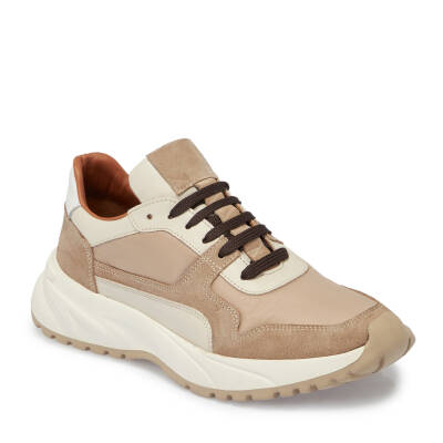 Bej Deri-Tekstil Erkek Sneaker - E24I1AY56712-B79 