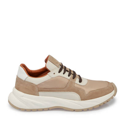 Bej Deri-Tekstil Erkek Sneaker - E24I1AY56712-B79 - 3