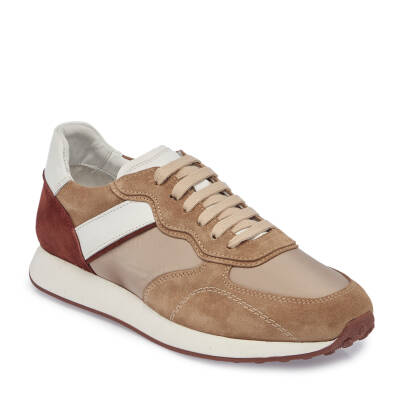  Bej Deri-Tekstil Erkek Sneaker - E24I1AY56849-B79 