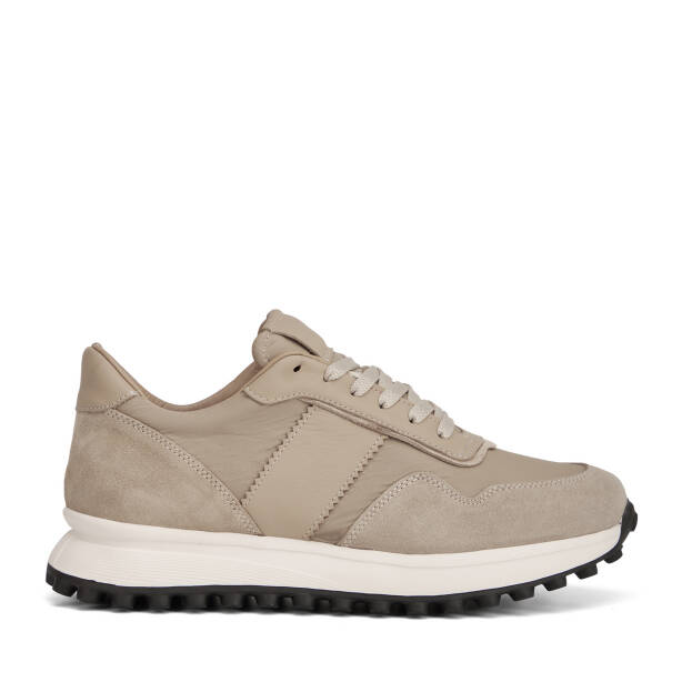 Bej Deri-Tekstil Erkek Sneaker - E26I1AY57586-B79 - 1