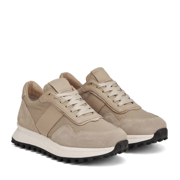 Bej Deri-Tekstil Erkek Sneaker - E26I1AY57586-B79 - 2
