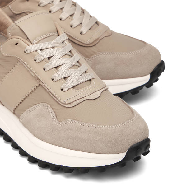 Bej Deri-Tekstil Erkek Sneaker - E26I1AY57586-B79 - 3