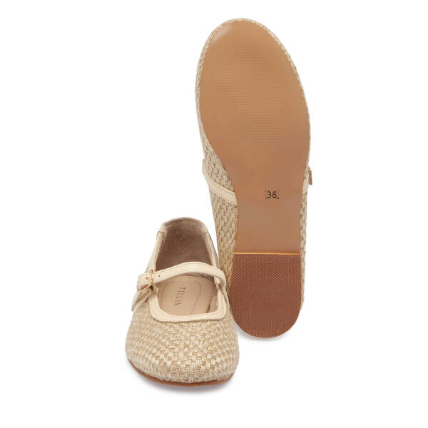 Bej Deri - Tekstil Kadın Babet - K25I1BB68078-L0Q - 4