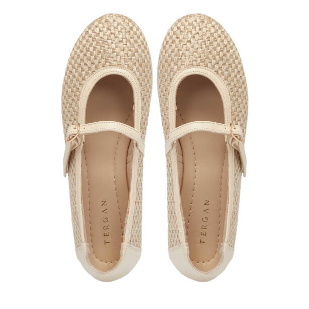 Bej Deri - Tekstil Kadın Babet - K25I1BB68078-L0Q - 5