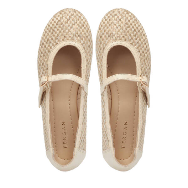 Bej Deri - Tekstil Kadın Babet - K25I1BB68078-L0Q - 5